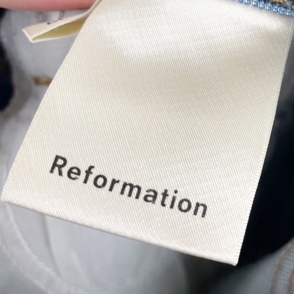 Reformation High and Straight Jeans in Indian Wash Blue Denim Women's Size 25 - Picture 8 of 11